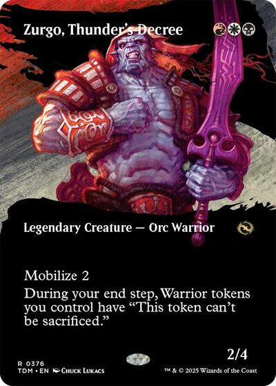 Zurgo, Thunder's Decree (Borderless) (Tarkir: Dragonstorm) Near Mint Foil