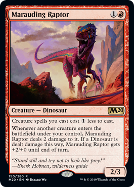 Marauding Raptor (Magic 2020 Core Set) Medium Play Foil