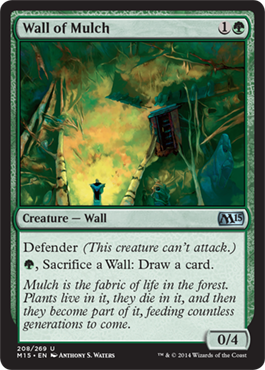 Wall of Mulch (Magic 2015 Core Set) Medium Play Foil