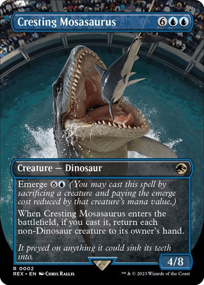 Cresting Mosasaurus (Borderless) (Universes Beyond: Jurassic World Collection) Near Mint