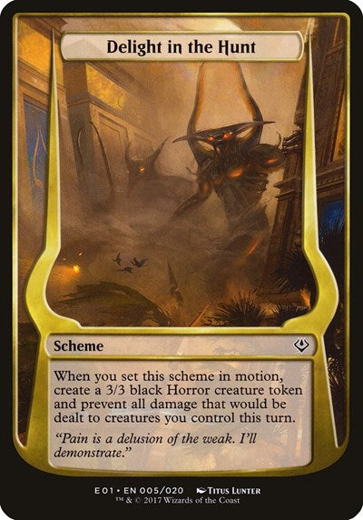 Delight in the Hunt (Archenemy: Nicol Bolas) (Oversize Cards) Near Mint