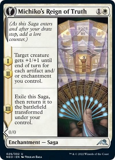 Michiko's Reign of Truth (Kamigawa: Neon Dynasty) Medium Play
