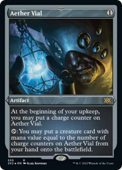 Aether Vial (Foil Etched) (Double Masters 2022) Light Play Foil