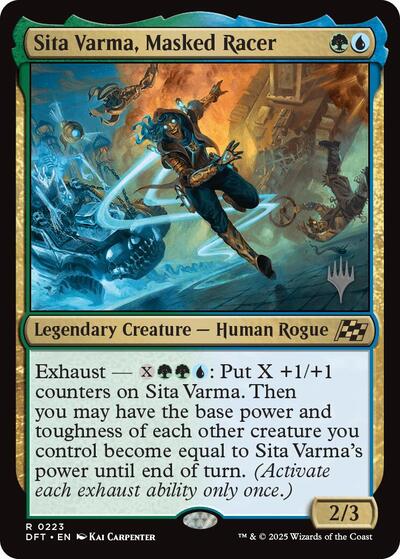 Sita Varma, Masked Racer (Promo Pack: Aetherdrift) Light Play Foil