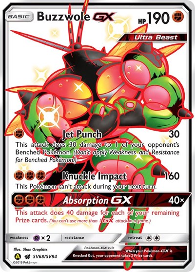 Buzzwole GX (Hidden Fates: Shiny Vault) Near Mint Holofoil