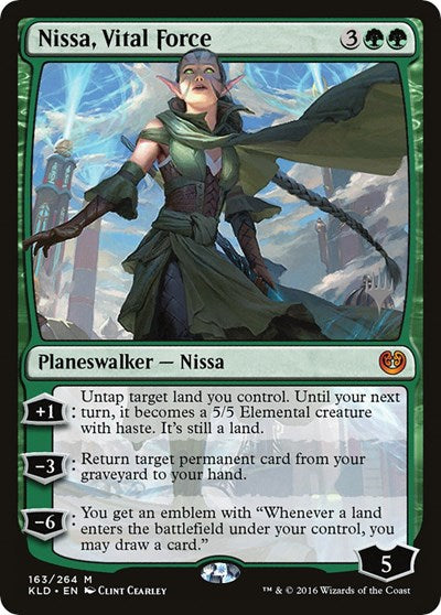Nissa, Vital Force (Promo Pack: Zendikar Rising) Light Play
