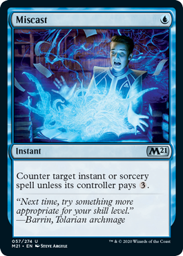 Miscast (Magic 2021 Core Set) Medium Play Foil