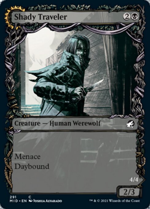 Shady Traveler / Stalking Predator (Showcase) (Innistrad: Midnight Hunt) Light Play
