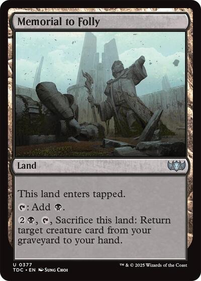 Memorial to Folly (Commander: Tarkir: Dragonstorm) Light Play