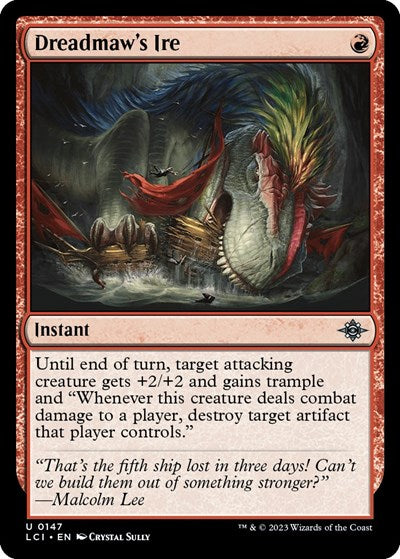 Dreadmaw's Ire (The Lost Caverns of Ixalan) Light Play Foil