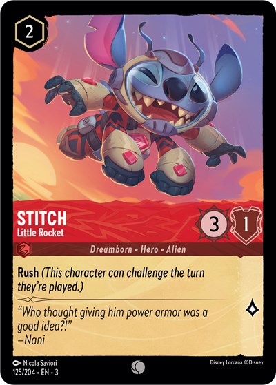 Stitch - Little Rocket (Into the Inklands) Near Mint Cold Foil