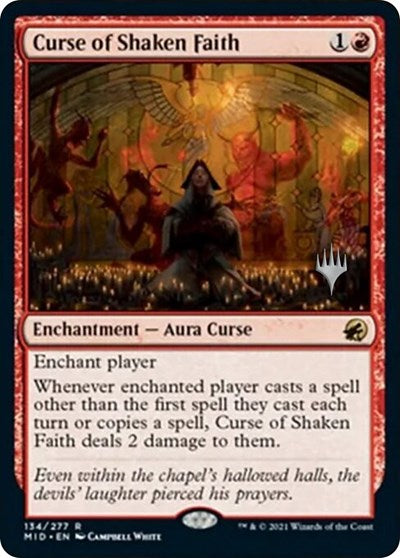 Curse of Shaken Faith (Promo Pack: Innistrad: Midnight Hunt) Near Mint Foil