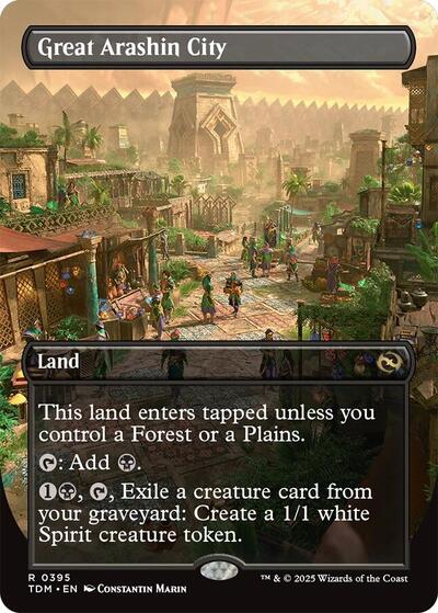 Great Arashin City (Borderless) (Tarkir: Dragonstorm) Light Play Foil