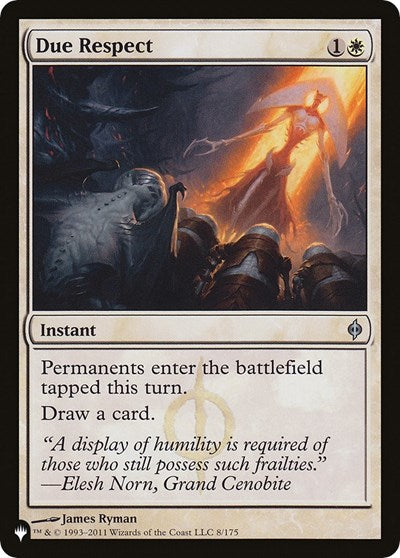 Due Respect (The List) Near Mint