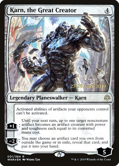 Karn, the Great Creator (Promos: Prerelease Cards) Light Play Foil