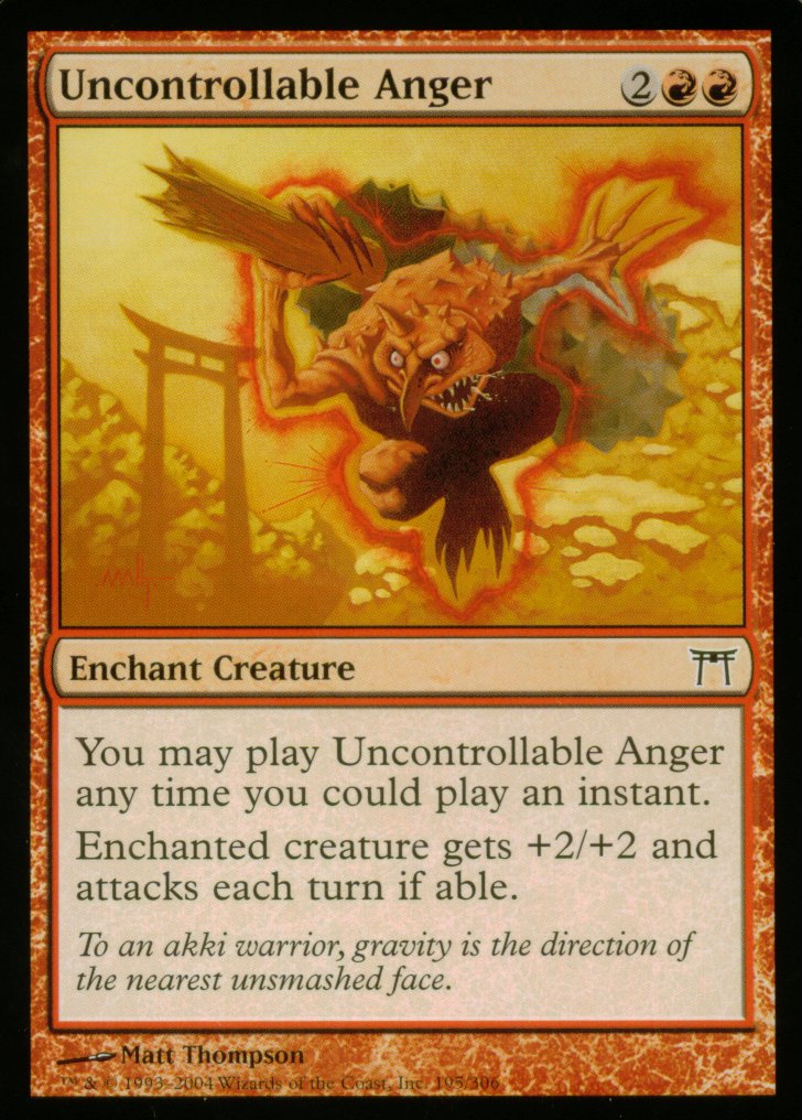 Uncontrollable Anger (Champions of Kamigawa) Light Play