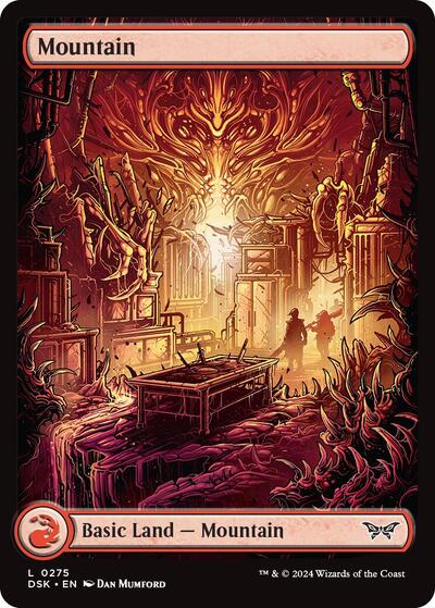 Mountain (275) - Full Art (Duskmourn: House of Horror) Light Play Foil