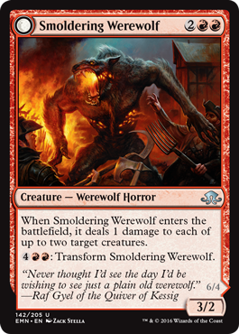 Smoldering Werewolf (Eldritch Moon) Light Play Foil