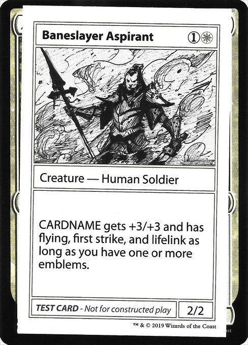 Baneslayer Aspirant (No PW Symbol) (Mystery Booster Test Print 2021) Light Play