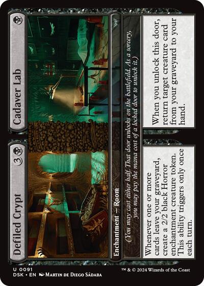 Defiled Crypt / Cadaver Lab (Duskmourn: House of Horror) Near Mint Foil
