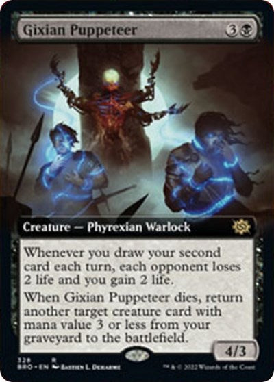 Gixian Puppeteer (Extended Art) (The Brothers' War) Light Play Foil