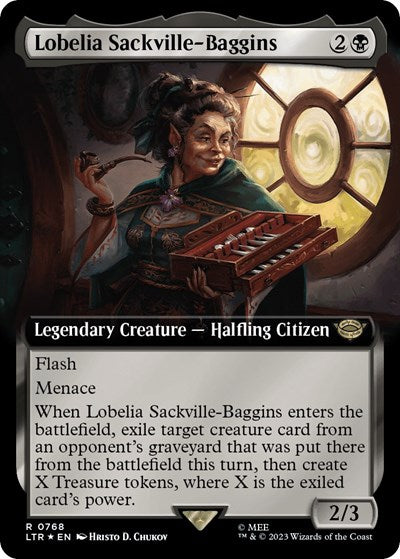 Lobelia Sackville-Baggins (Extended Art) (Surge Foil) (Universes Beyond: The Lord of the Rings: Tales of Middle-earth) Near Mint Foil