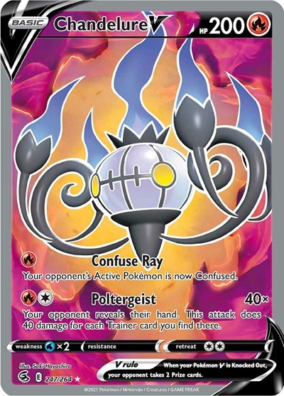 Chandelure V (Full Art) (SWSH08: Fusion Strike) Near Mint Holofoil