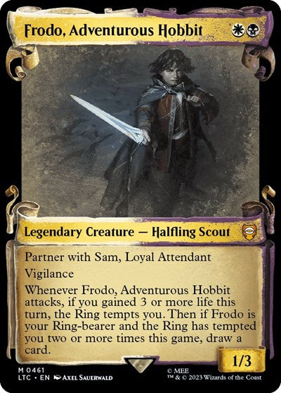 Frodo, Adventurous Hobbit (Showcase Scrolls) (Commander: The Lord of the Rings: Tales of Middle-earth) Light Play Foil