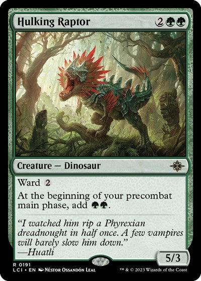 Hulking Raptor (The Lost Caverns of Ixalan) Medium Play Foil