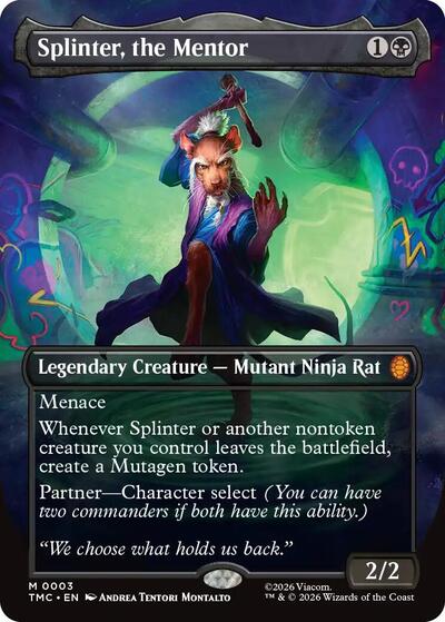Splinter, the Mentor (Borderless) (Commander: Teenage Mutant Ninja Turtles) Near Mint