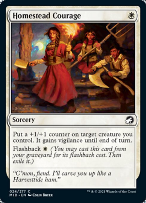Homestead Courage (Innistrad: Midnight Hunt) Medium Play Foil