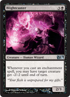 Blightcaster (Magic 2014 Core Set) Medium Play Foil