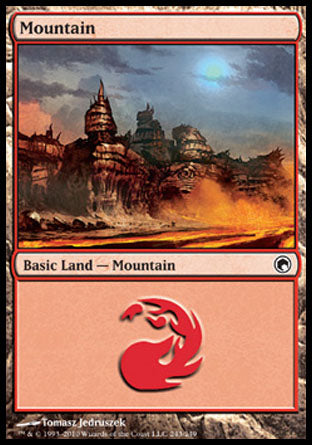 Mountain (243) (Scars of Mirrodin) Medium Play Foil