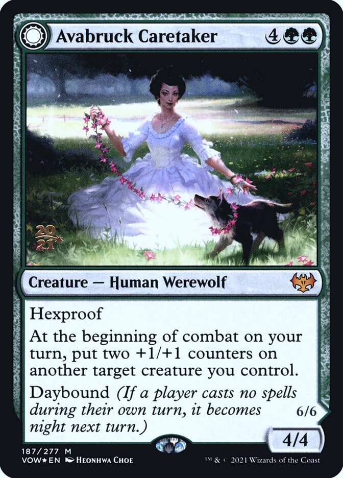 Avabruck Caretaker // Hollowhenge Huntmaster (Promos: Prerelease Cards) Medium Play Foil