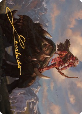 Meria's Outrider Art Card (Gold-Stamped Signature) (Art Series: Dominaria United) Near Mint