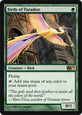 Birds of Paradise (Magic 2012 Core Set) Medium Play Foil