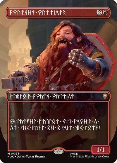 Dwarven Warriors (Borderless) (Dwarvish) (The Hobbit: Eternal-Legal) Near Mint Foil