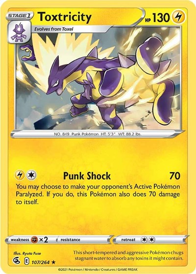 Toxtricity (107) (SWSH08: Fusion Strike) Light Play Holofoil