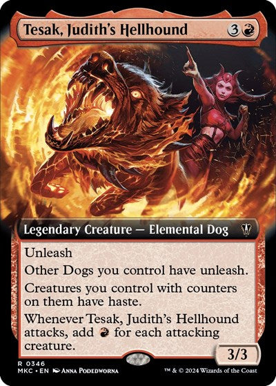 Tesak, Judith's Hellhound (Extended Art) (Commander: Murders at Karlov Manor) Near Mint
