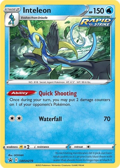 Inteleon - SWSH279 (SWSH: Sword & Shield Promo Cards) Light Play Holofoil