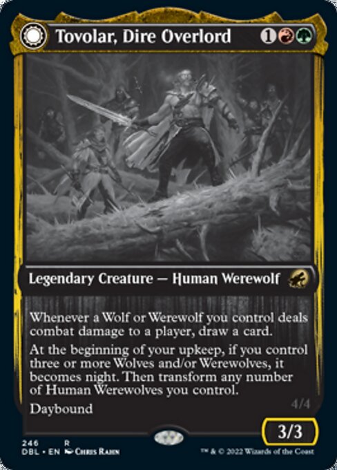 Tovolar, Dire Overlord / Tovolar, the Midnight Scourge (Innistrad: Double Feature) Light Play