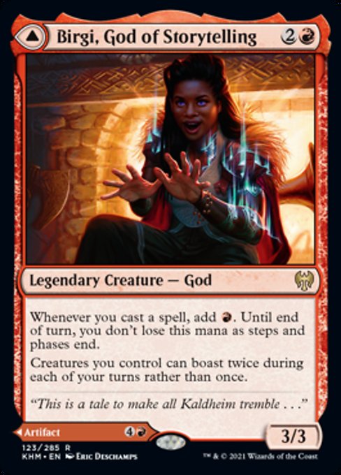 Birgi, God of Storytelling / Harnfel, Horn of Bounty (Kaldheim) Medium Play