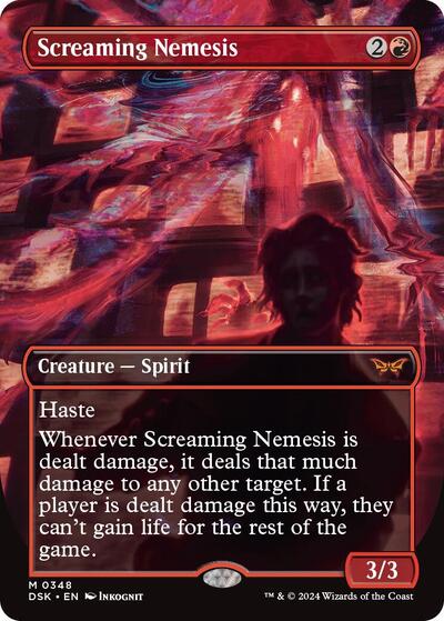 Screaming Nemesis (Borderless) (Duskmourn: House of Horror) Light Play