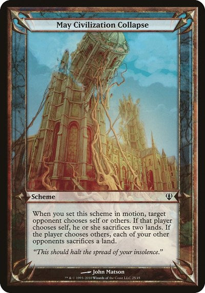 May Civilization Collapse (Archenemy) (Oversize Cards) Near Mint