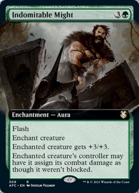 Indomitable Might (Extended Art) (Commander 2021 Forgotten Realms) Light Play