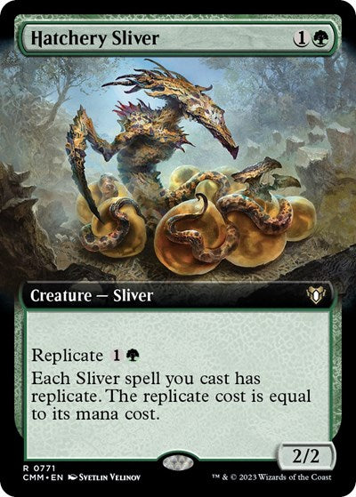 Hatchery Sliver (Extended Art) (Commander Masters) Light Play Foil