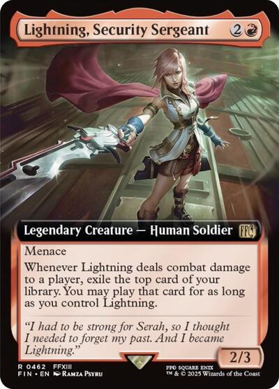 Lightning, Security Sergeant (Extended Art) (Universes Beyond: FINAL FANTASY) Light Play Foil