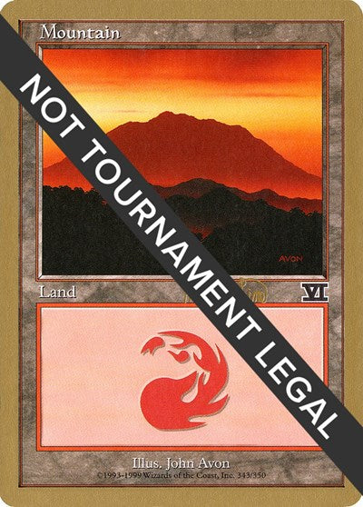 Mountain (343) - 1999 Mark Le Pine (6ED) (World Championship Decks) Medium Play
