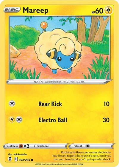 Mareep (SWSH07: Evolving Skies) Light Play Reverse Holofoil