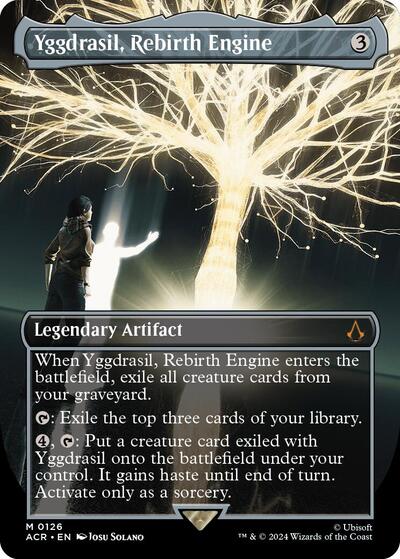 Yggdrasil, Rebirth Engine (Borderless) (Universes Beyond: Assassin's Creed) Light Play